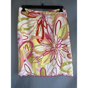 Women's Essential G‎ Floral Skirt Size 12 Swirls Style 83460 Scalloped Bottom